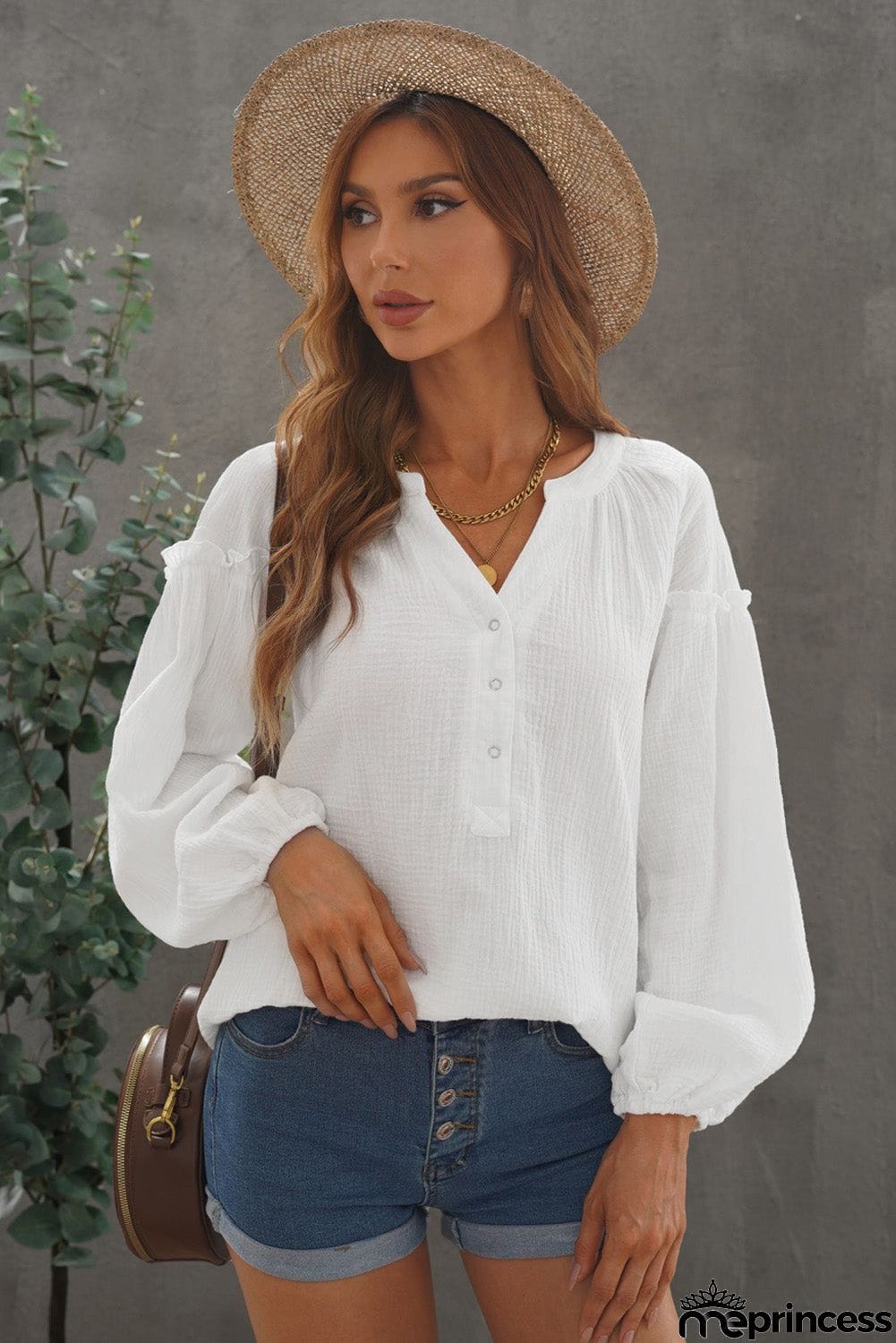 Comfy White Crinkled Top