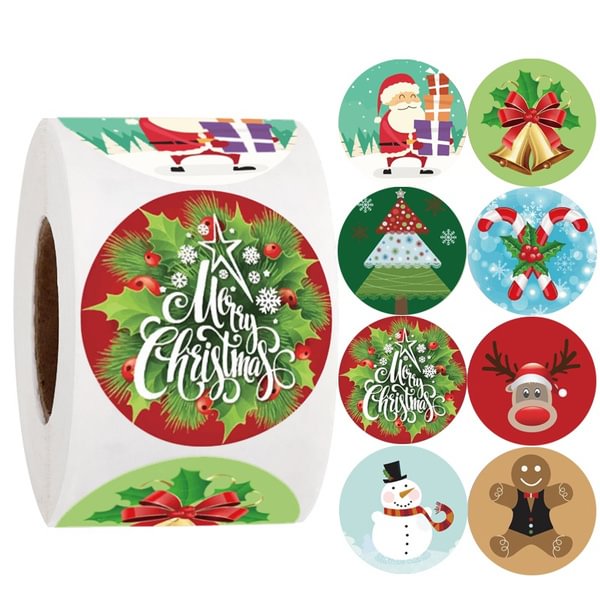 500 Pcs Merry Christmas Stickers 9 Style Animals Snowman Trees Decorative Stickers Wrapping Gift Box Label Christmas Tags - Shop Trendy Women's Fashion | TeeYours