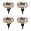 4Pcs LED Mosaic Solar Disk Light IP44 Waterproof Decorative Driveway Lamps Solar-Powered Ground Mosaic Disk Lamp for Outdoor Walkway Patio & Lawn