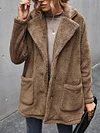 Solid Color Fleece Lining Long Sleeves Coats