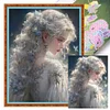 (Big Size) Silver-Haired Butterfly Girl - 11CT Stamped Cross Stitch 50*65cm/19.69*25.59in