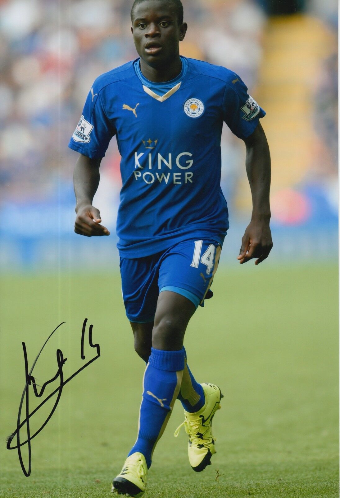 LEICESTER CITY HAND SIGNED N'GOLO KANTE 12X8 Photo Poster painting 18.