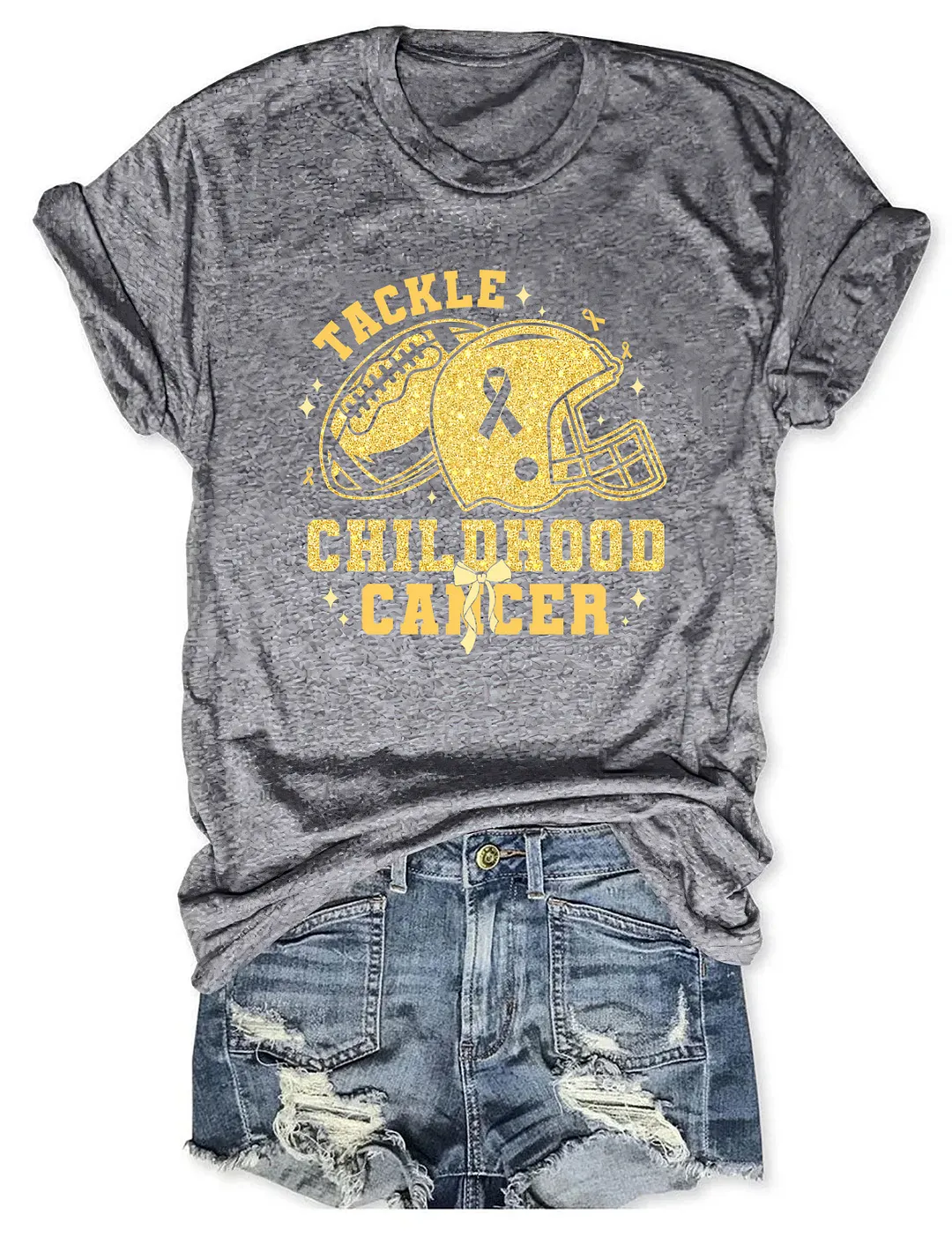 Tackle Childhood Cancer Football T-shirt