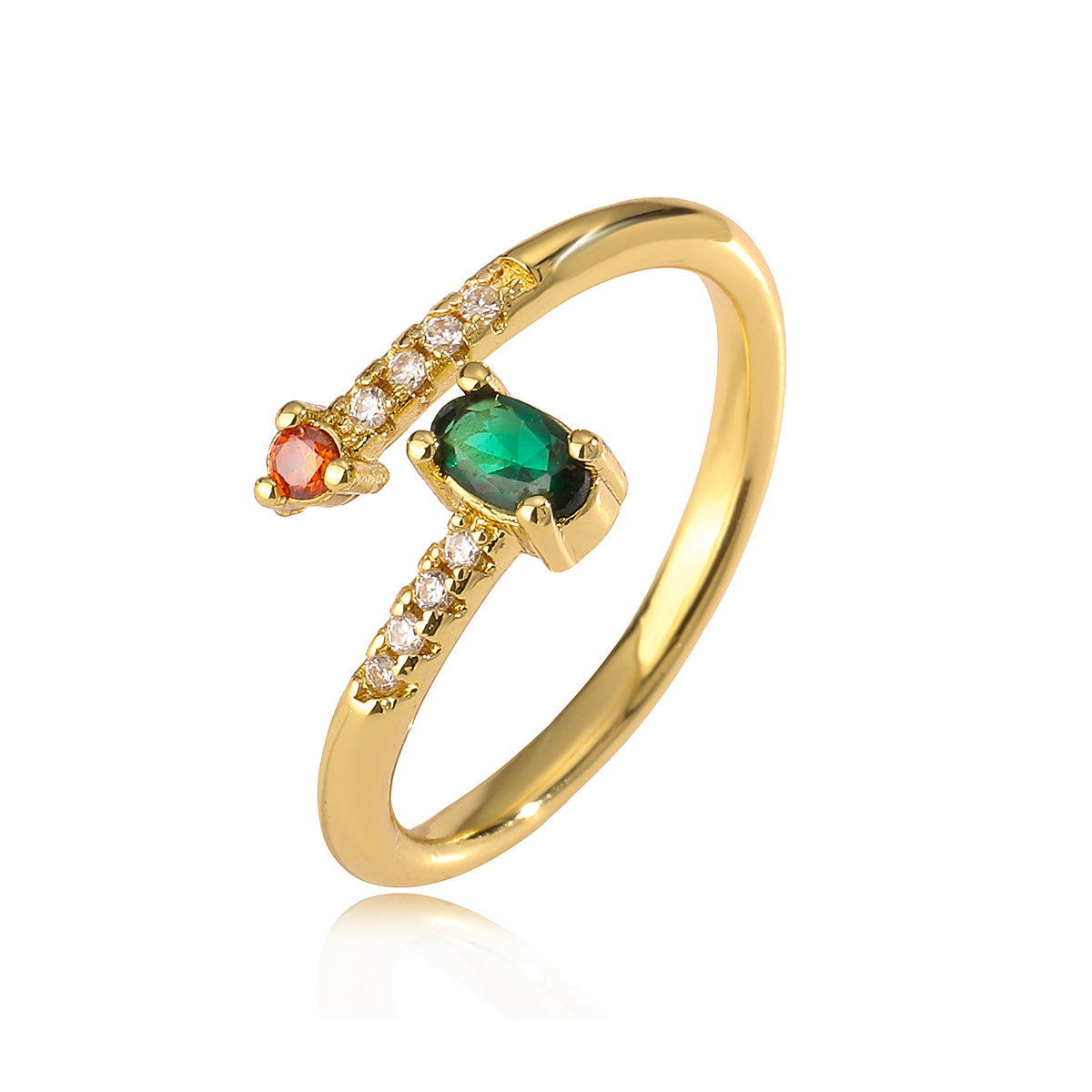 Minimalist Women Irregular Geometric Copper Inlay Rings