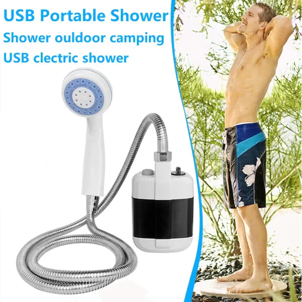🚿 Rimani fresco all'aperto✨Doccia da campeggio portatile con flusso regolabile - per una pulizia all'aperto facile e conveniente!