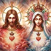 Religiöse Jesus Maria - speziell geformtes Diamantgemälde - 40*40cm