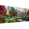 (US Only)Full Embroidery Eco-cotton Thread 11CT Printed Landscape Cross Stitch 131x66cm