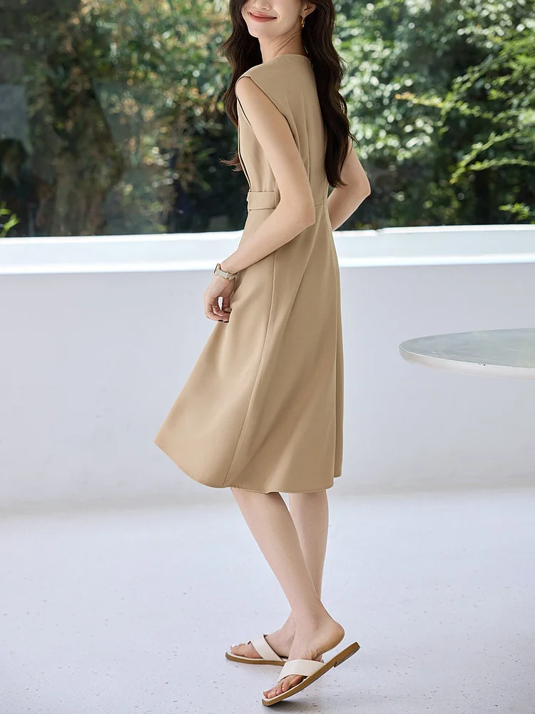 Athvotar Athvotar High-Taught Commuting Waist Temperament Dress In The Summer Of 2025 New Cover Sleeves Thin Senior Sense Skirt Women