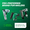 Metabo HPT Strap-Tite Fastening System Strip Nailer, Pro-preferred Pneumatic Power Nailers, Metal Connector Tool for Fastening Metal Connectors to Wood, 36&deg; Magazine, 1-1/2? Connector Nails, NR38AK