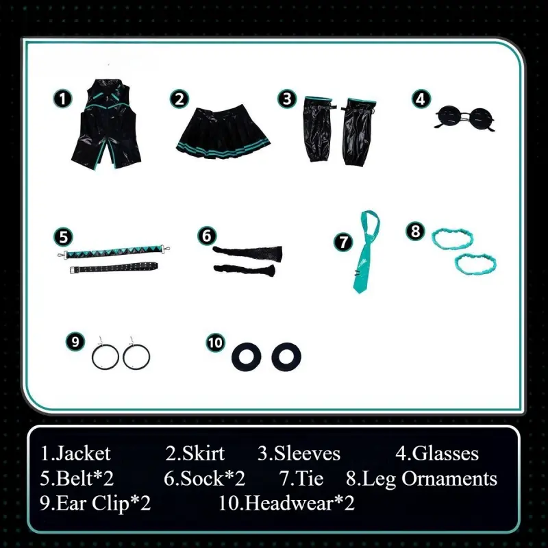 [Wetrose] In Stock Miku 16th Anniversary Black Patent Leather Dress Cosplay Costume