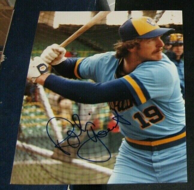 Robin Yount Milwaukee Brewers SIGNED AUTOGRAPHED 8x10 Photo Poster painting COA BASEBALL MLB