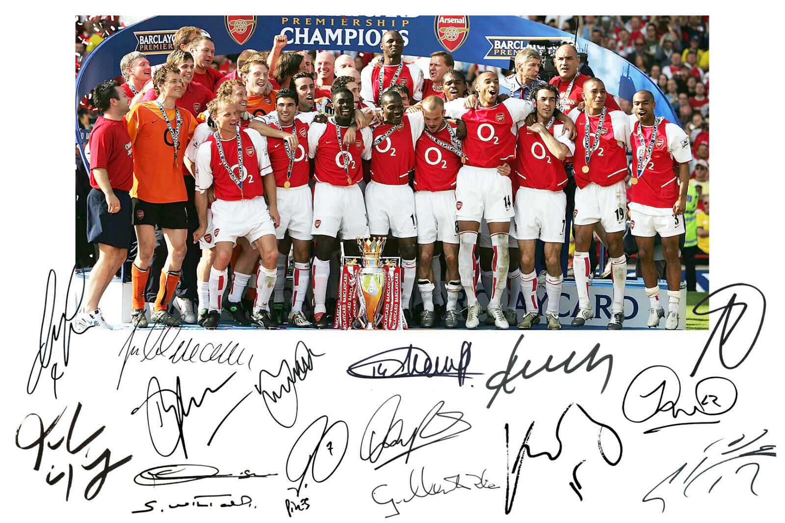 Arsenal Invincibles Squad Signed Autograph Photo Poster painting Print Arsenal FC Thierry Henry