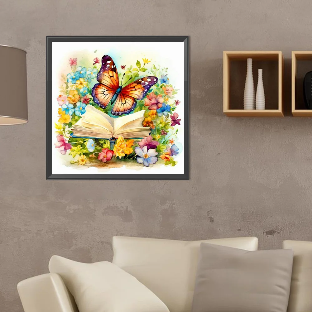 Diamond Painting - Full Round Drill - Butterfly Book(Canvas|40*40cm)