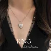 Retro Palace Style Brushed Heart Necklace Niche High-End Design Light Luxury Diamond Inlaid Exquisite Temperament Female Clavicle Necklace