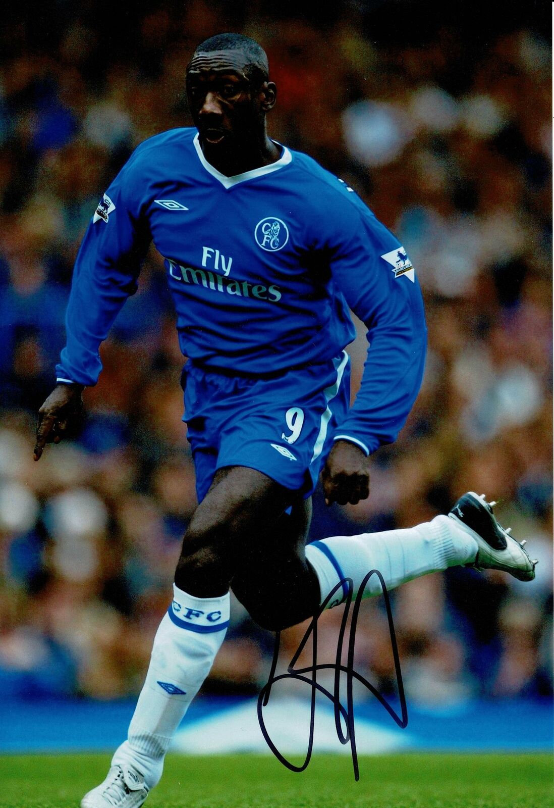 Jimmy Floyd Hasselbaink Signed 12X8 Chelsea F.C. Photo Poster painting AFTAL COA (9032)