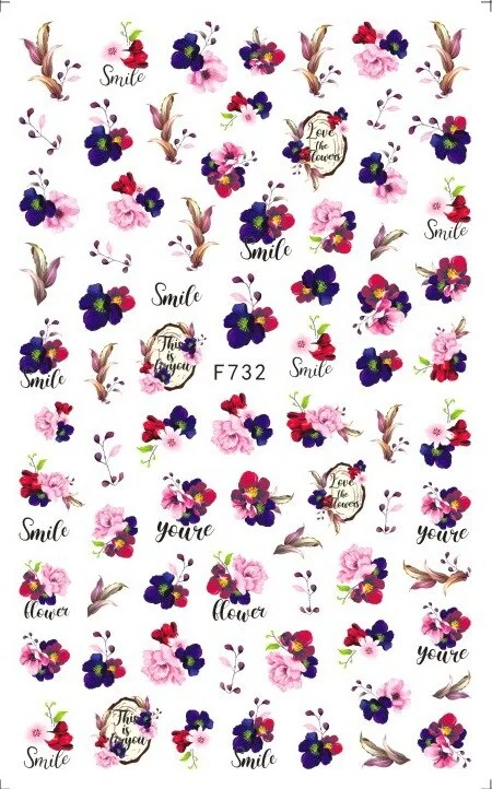 3D Flowers Charms Nail Art Decoration Stickers Geometry Leaf Floral Decorations Nail Design Gel Polish Summer Decals Wraps-Nail Inspo
