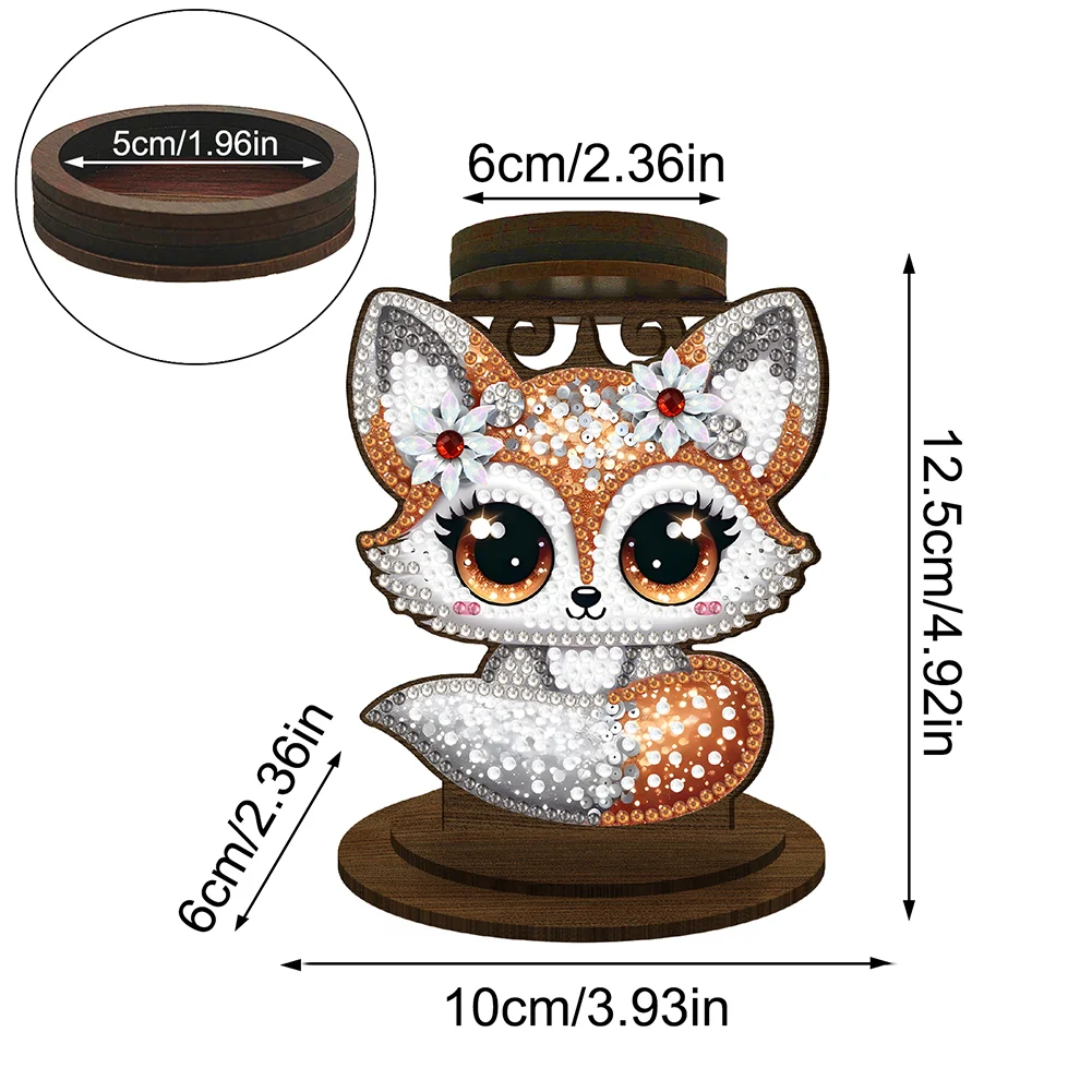 5D DIY Squirrel Diamond Painting Desktop Candle Holder Gifts for Family Friend