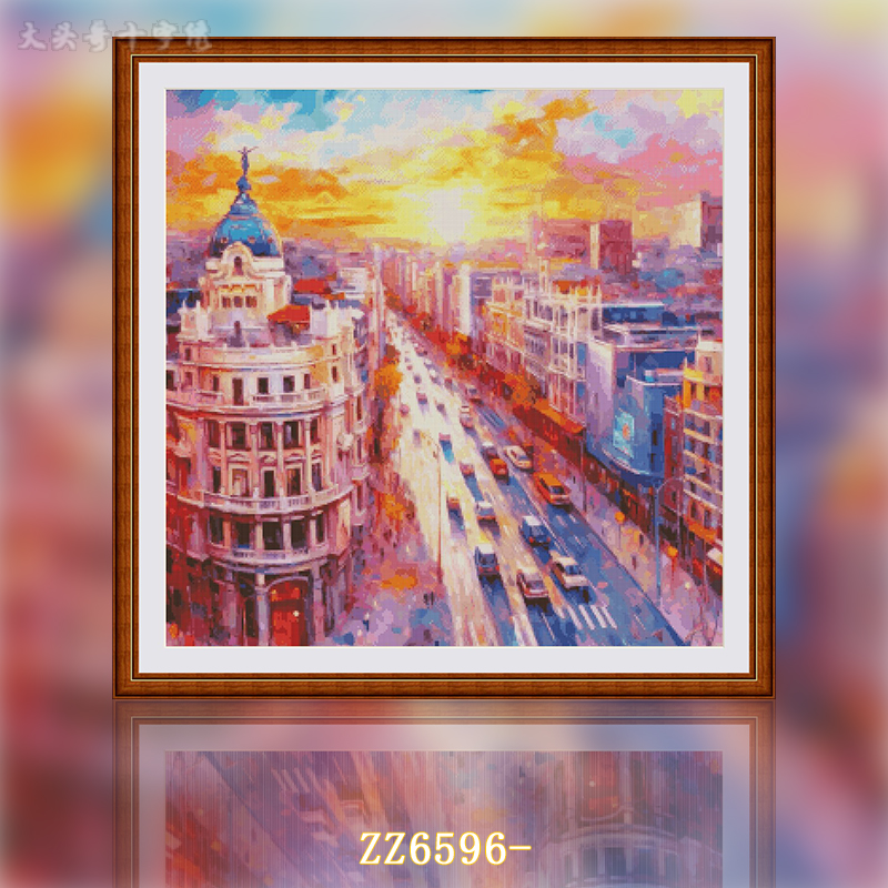 [ZZ6596-Urban Morning Light] Cross Stitch 2025 New Self-embroidery Living Room Bedroom Large Painting Landscape Painting Oil Painting Fairy Cross Stitch