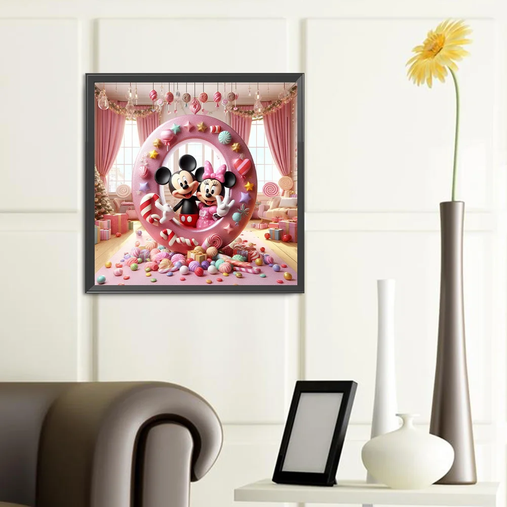 Full Round Diamond Painting 40*40cm - Mickey Minnie Alphabet