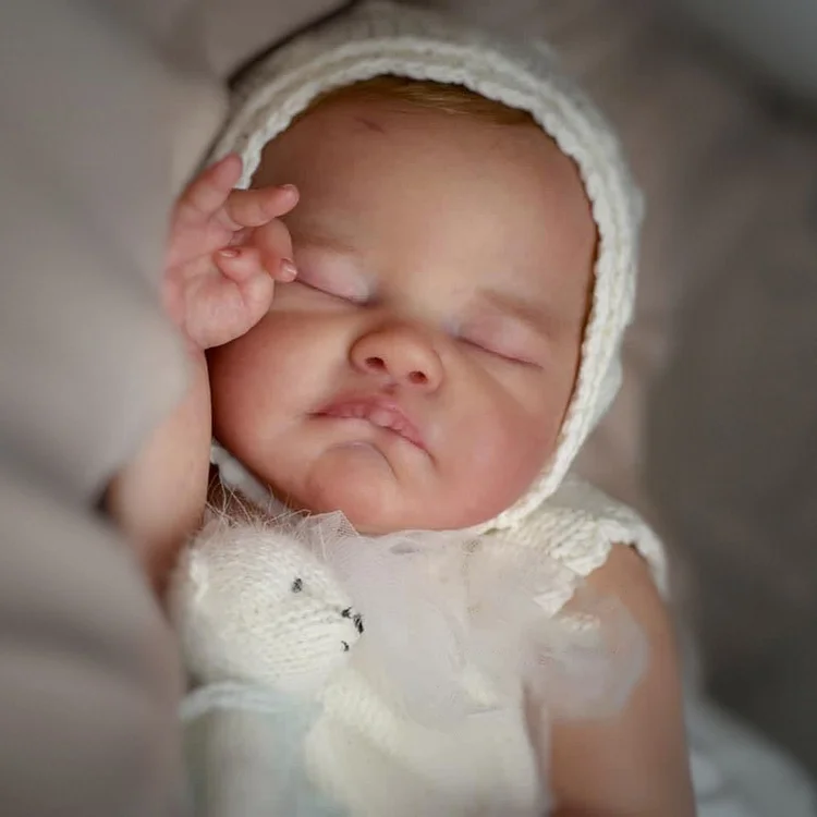  [🔊Heartbeat Sound and Breath💝] 20 Inches Newborn Sleeping Adorable Baby Painted Hair Girl Doll Wanure - Reborndollsshop®-Reborndollsshop®
