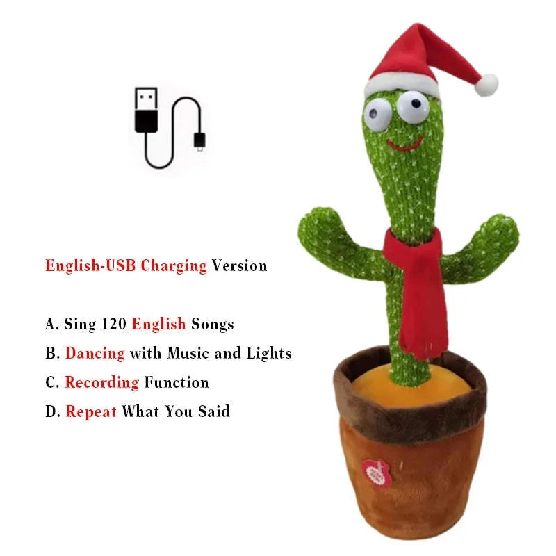 Dancer Cactus For Kids And Talking Captus Dancer Toy Smart Dancing Cactus Plush Toy Singing Dancing Cactus Russian Repeat