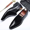 Men's Black & Brown Leather Chisel Toe Wingtip Loafers for Weddings and Business Formal Events