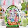 (US Local)3D Wooden Easter Egg Rabbit Special Shaped Diamond Painting Lamp Desk Decor Kits
