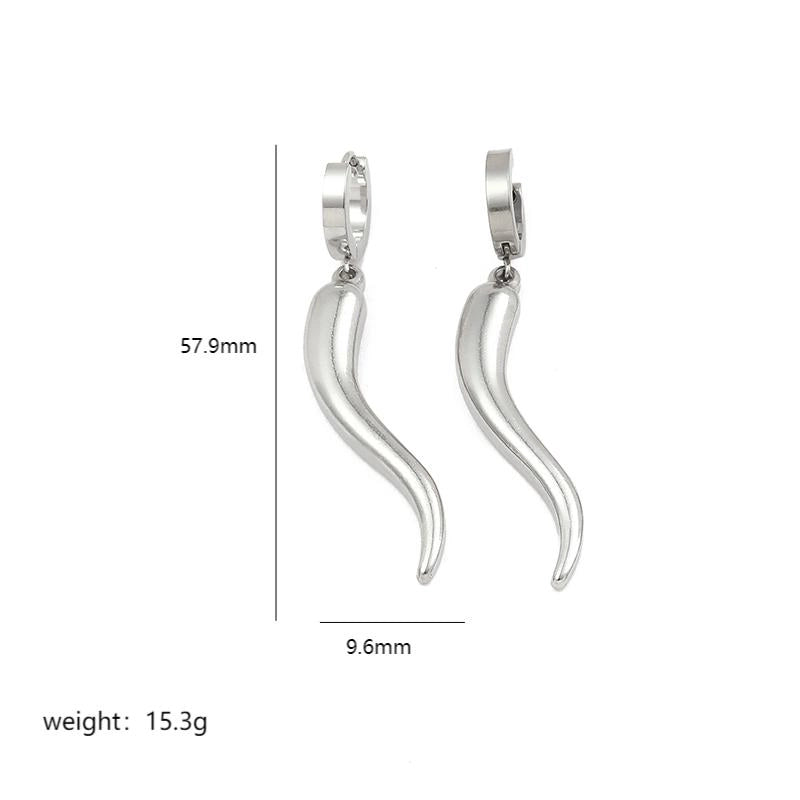 Stainless Steel 18K Gold Plated Minimalist Plating Chili Drop Earrings
