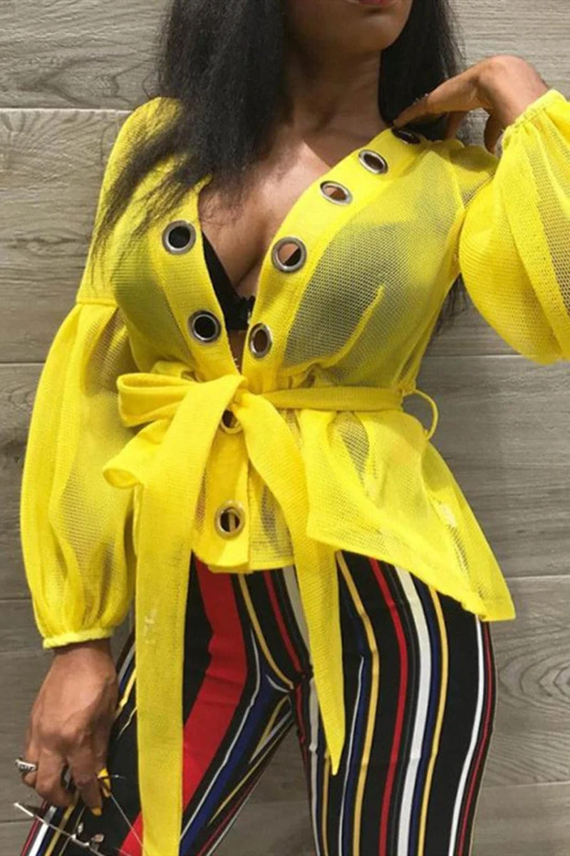 Sexy Cutout Mesh Cardigan Jacket