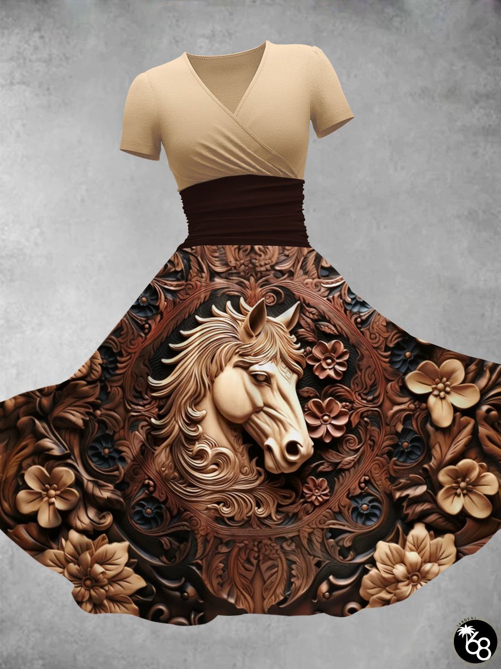 Women's Horse Art Dress Maxi Dress | 168DEAL