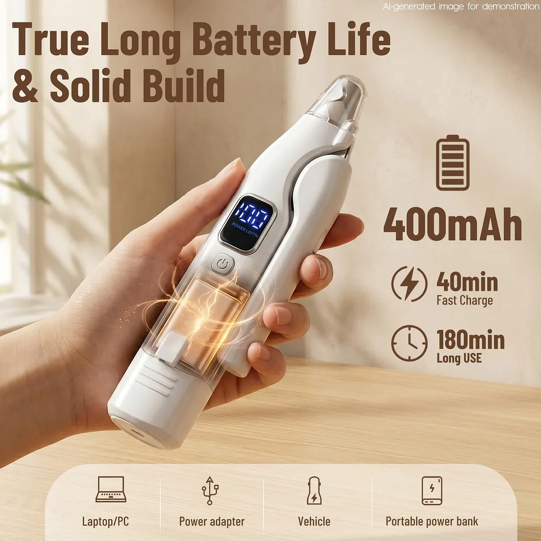 MAXLAPTER 2-in-1 Dog Nail Clippers with LED Light, Rechargeable Pet Nail Grinder for Small Dogs & Cats, 4-Speed Quiet Painless Claw Trimmer