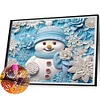 >SALE<5D DIY Partial Special Shaped Drill Diamond Painting Snowman-Blue Decor 40x50cm