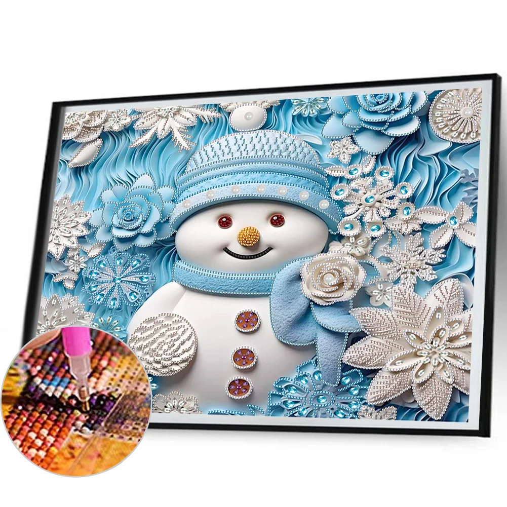 Diamond Painting - Partial Special Shaped Drill - Snowman(Canvas|50*40cm)