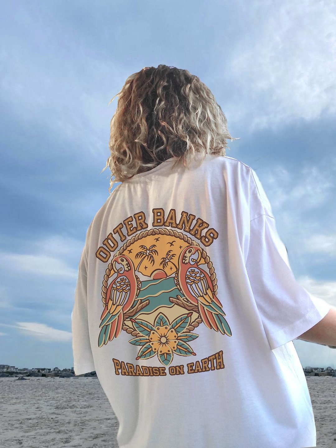 Women's Outer Banks Beach Cotton Oversized T-Shirt
