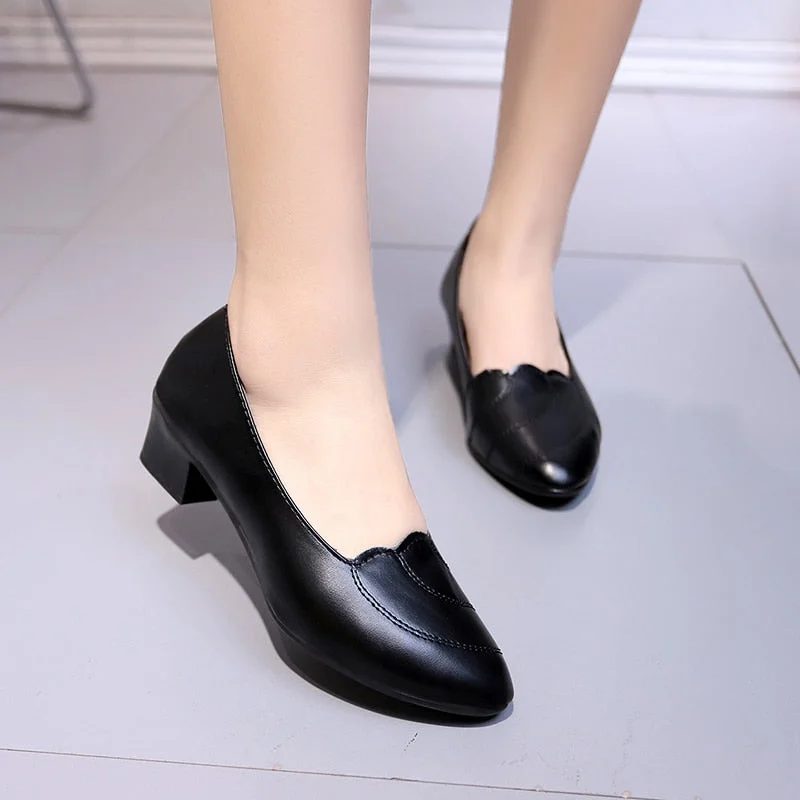 Vstacam Thanksgiving Women Sandals 2022 Autumn Fashion New Party Mid Heels Shoes PU Leather Pumps Shallow Designer Lady Wedding Casual Oxford Shoes