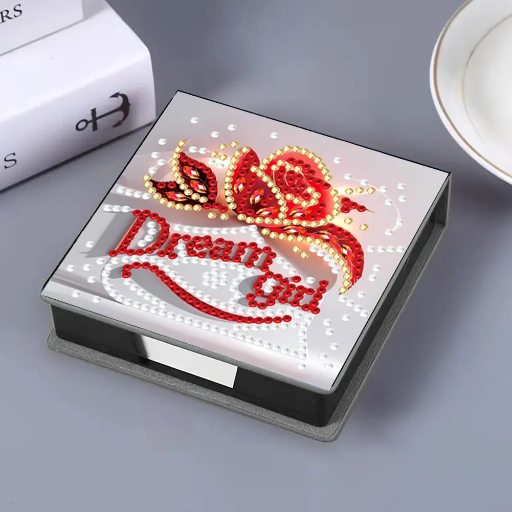 Dream Girl PU Diamond Painting Notecard Box 5D DIY Diamond Art Note Box