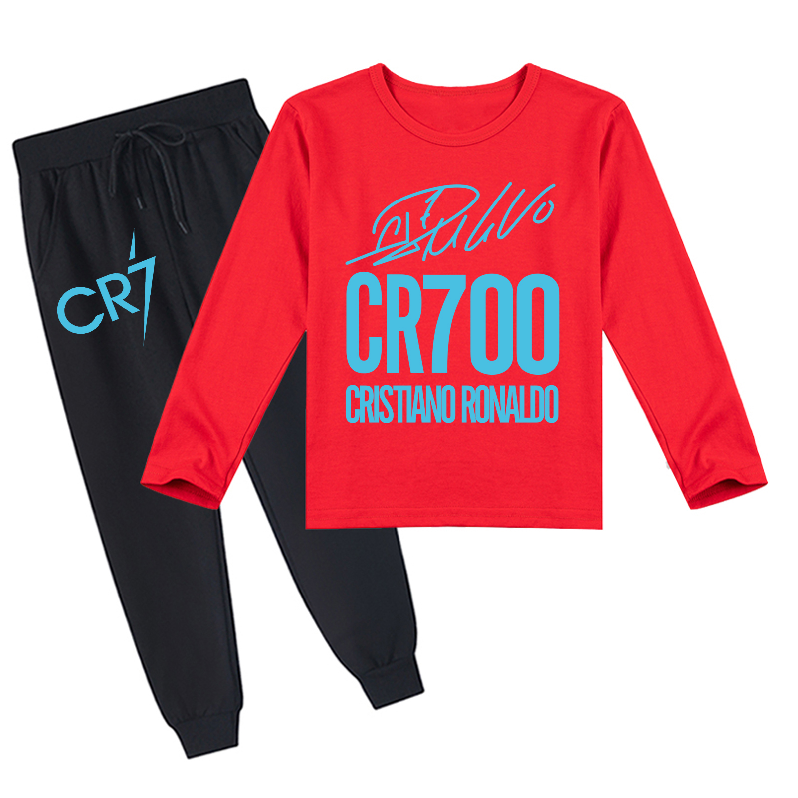 Mayoulove Cristiano Ronaldo Long Sleeve T-Shirt Set for Boys  Girls - Cool Soccer Apparel, Perfect Gift for Fans-Mayoulove