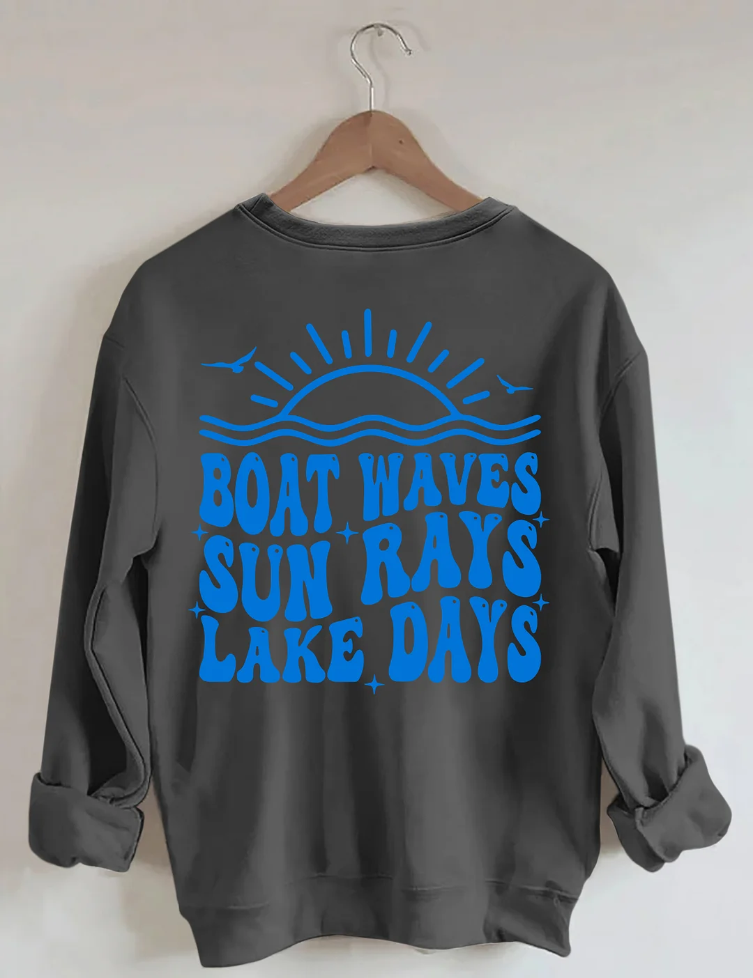 Boat Waves Sun Rays Lake Days Sweatshirt