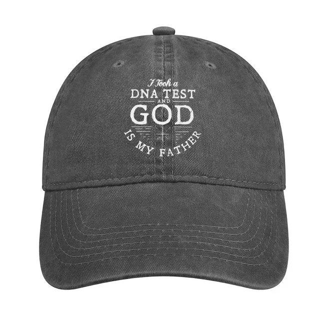 Men's God Father Letters Adjustable Denim Hat socialshop