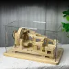 DIY Mortise and Tenon Wooden Marble Run Building Block Toy, Mechanical Model, Educational and Creative Assembly, Handmade Wooden Craft, Home Decoration, and Educational Gift