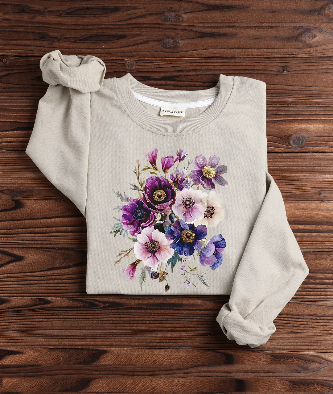 Botanical Purple Floral Sweatshirt