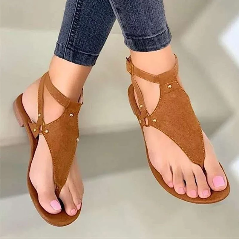 Women Sandals 2021 Flats Sandals Summer Shoes Woman Plus Size 43 Summer Sandals Elegant Women Flip Flops Flat Chaussure Femme