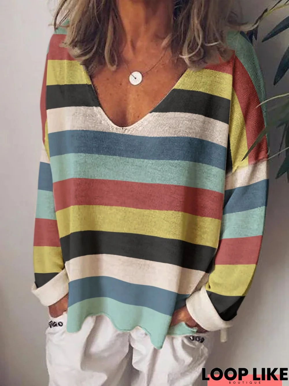 Color-Block Long Sleeve T-shirt