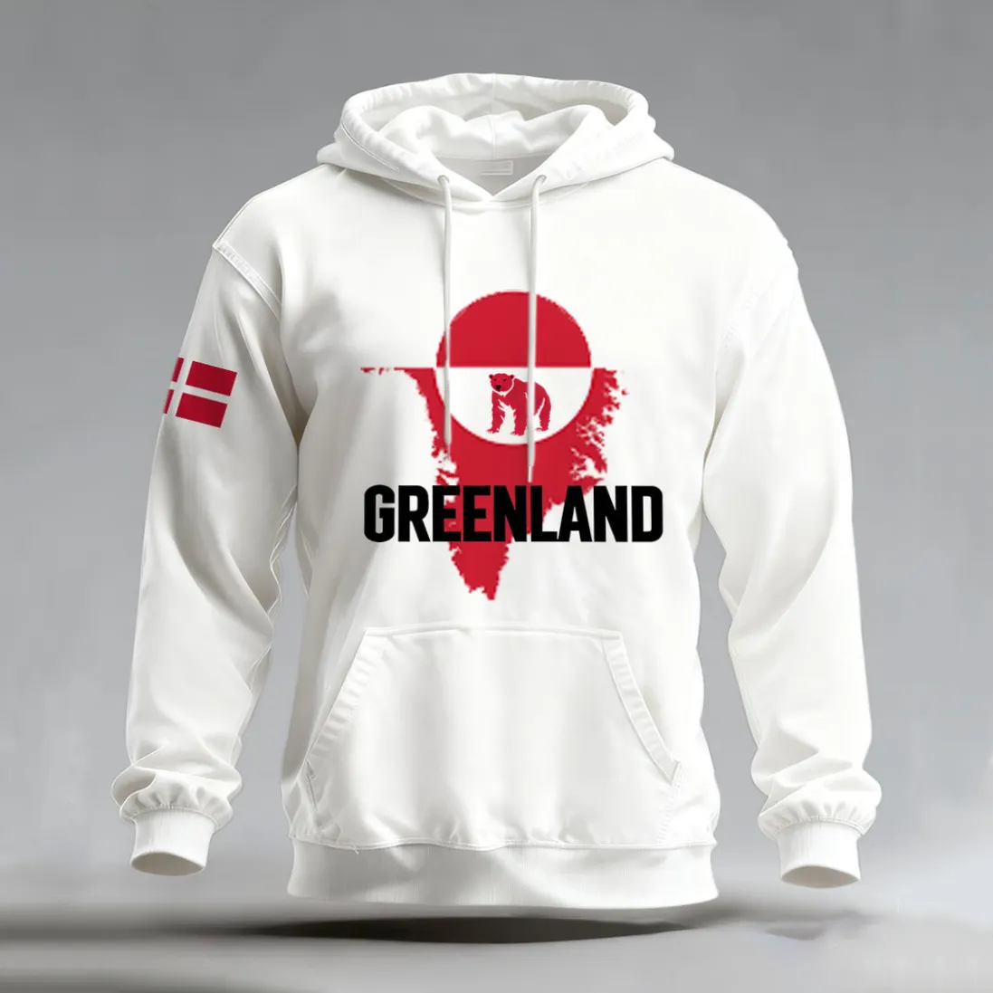 Men's Retro Greenland Not For Sale Print Hoodie artswardrobe