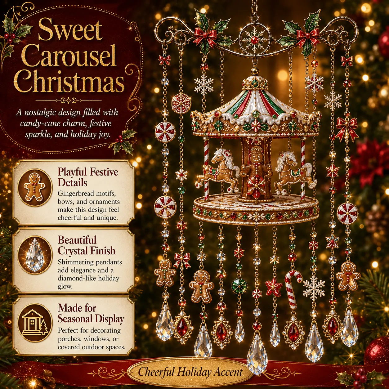 Christmas wind chime festive design details