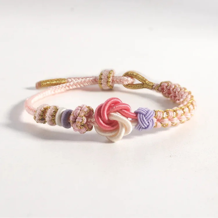 For Granddaughter - A LINK THAT CAN NEVER BE UNDONE Peach Blossom Knot Bracelet