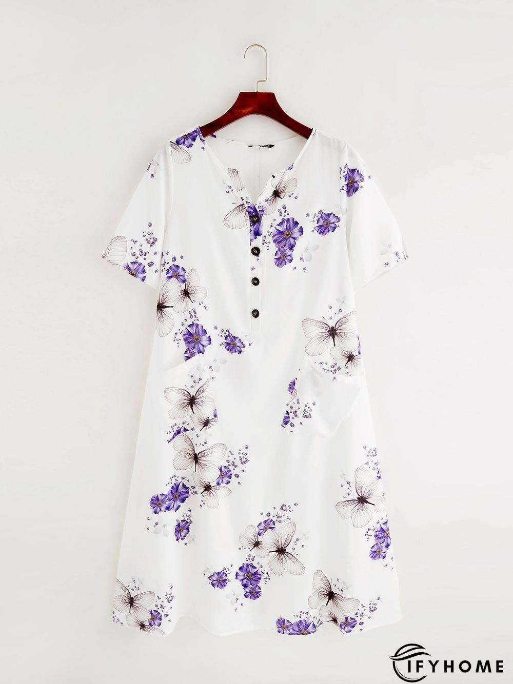 Half Sleeve Cotton Weaving Dress | IFYHOME