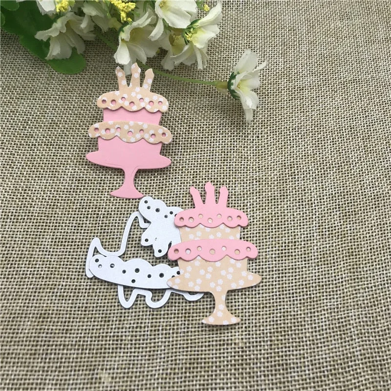 Birthday Cake Metal Cutting Dies Stencils For DIY Scrapbooking Decorative Embossing Handcraft Die Cutting Template