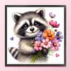 Raccoon-Partial 11CT Stamped Cross Stitch Bead Embroidery 36*36cm/14.17*14.17in tapestrymarket