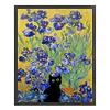Van Gogh Irises And Black Cat-11CT Stamped Cross Stitch 40*50cm/15.75*19.69in